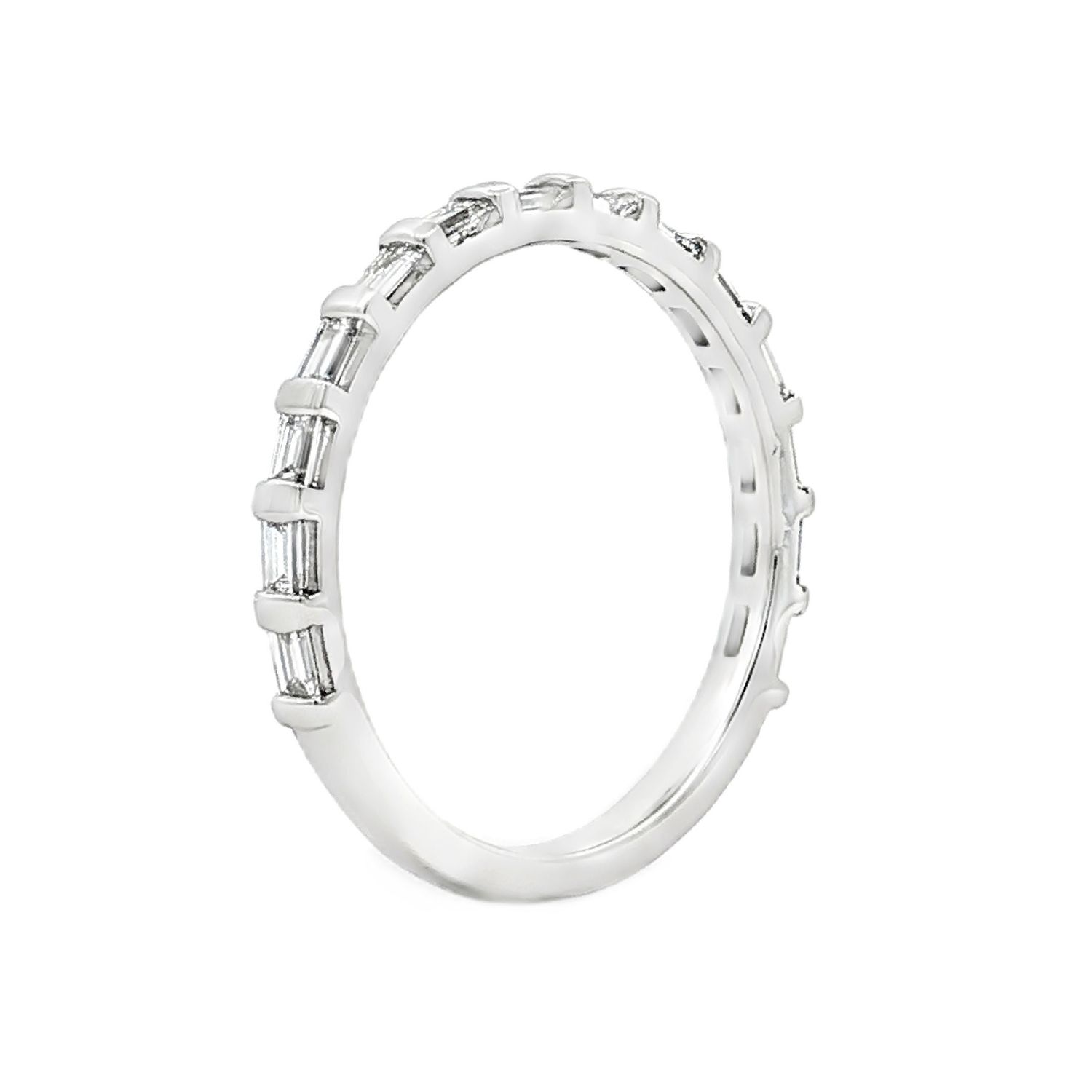 14K White Gold Lab Grown Diamond Wedding Band MZ1613-1, Colour: 14KW-2.04g-0.456ct-ND