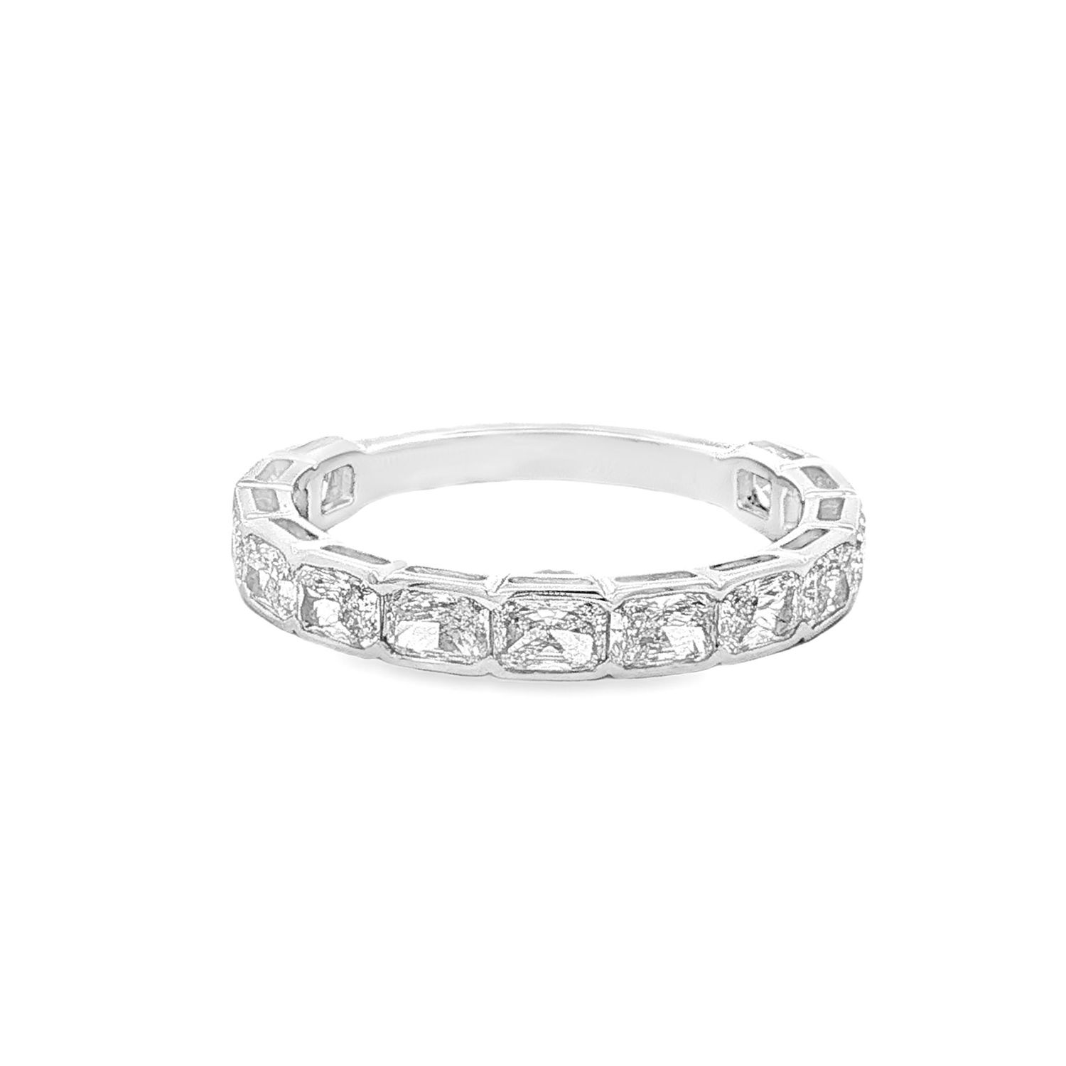 14K White/Yellow Gold Lab Grown Diamond Wedding Band MZ30773-6.5#, Colour: 14KW-2.07g-1.47ct