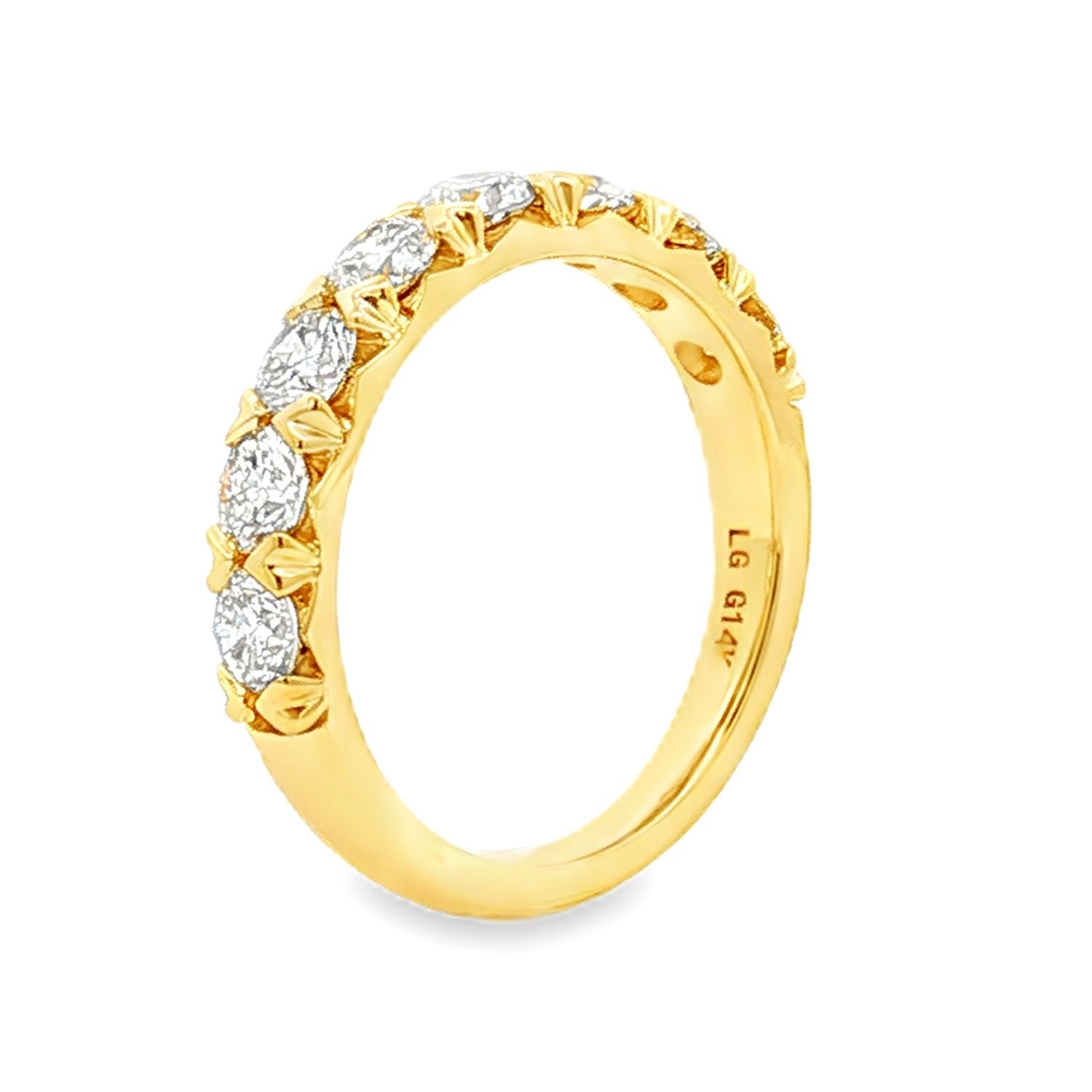 14K Yellow Gold Lab Grown Diamond Wedding Band MZ12021-1, Colour: 14KY-3.95g-1.398ct-LG