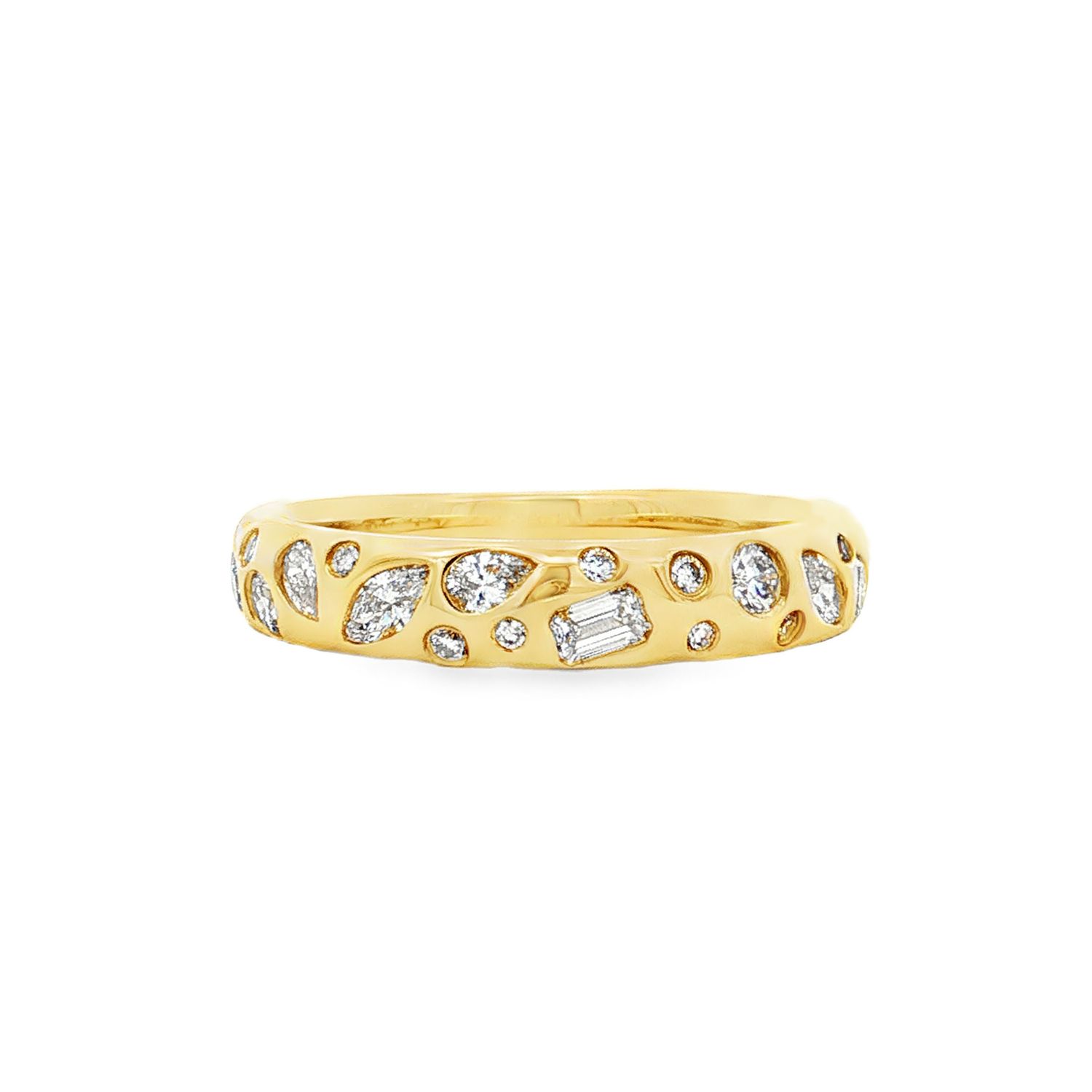 14K White/Yellow Gold Lab Grown Diamond Wedding Band MZ30755-1-6.5#, Colour: 14KY-4.22g-0.476ct