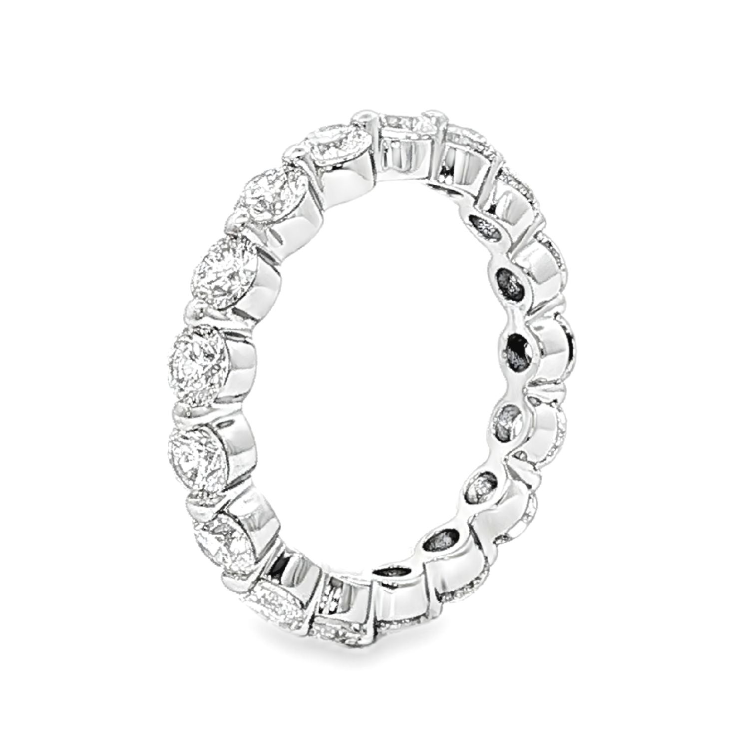 14K White/Yellow Gold Lab Grown Diamond Eternity Band HYD1618-1, Colour: 14KW-2.8g-2.55ct-LG