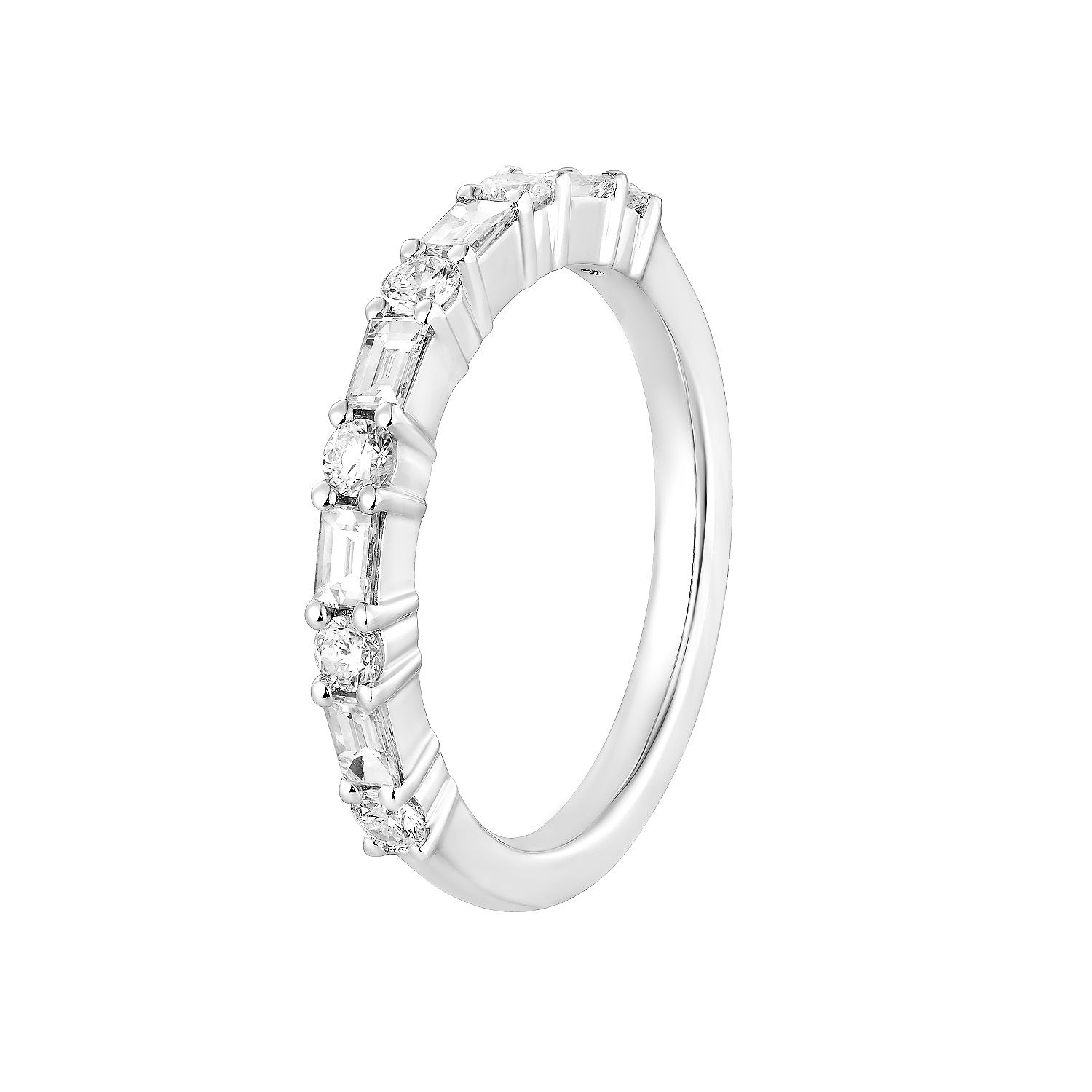 14K White Gold Lab Grown Diamond Wedding Band MZ71154-6.5#