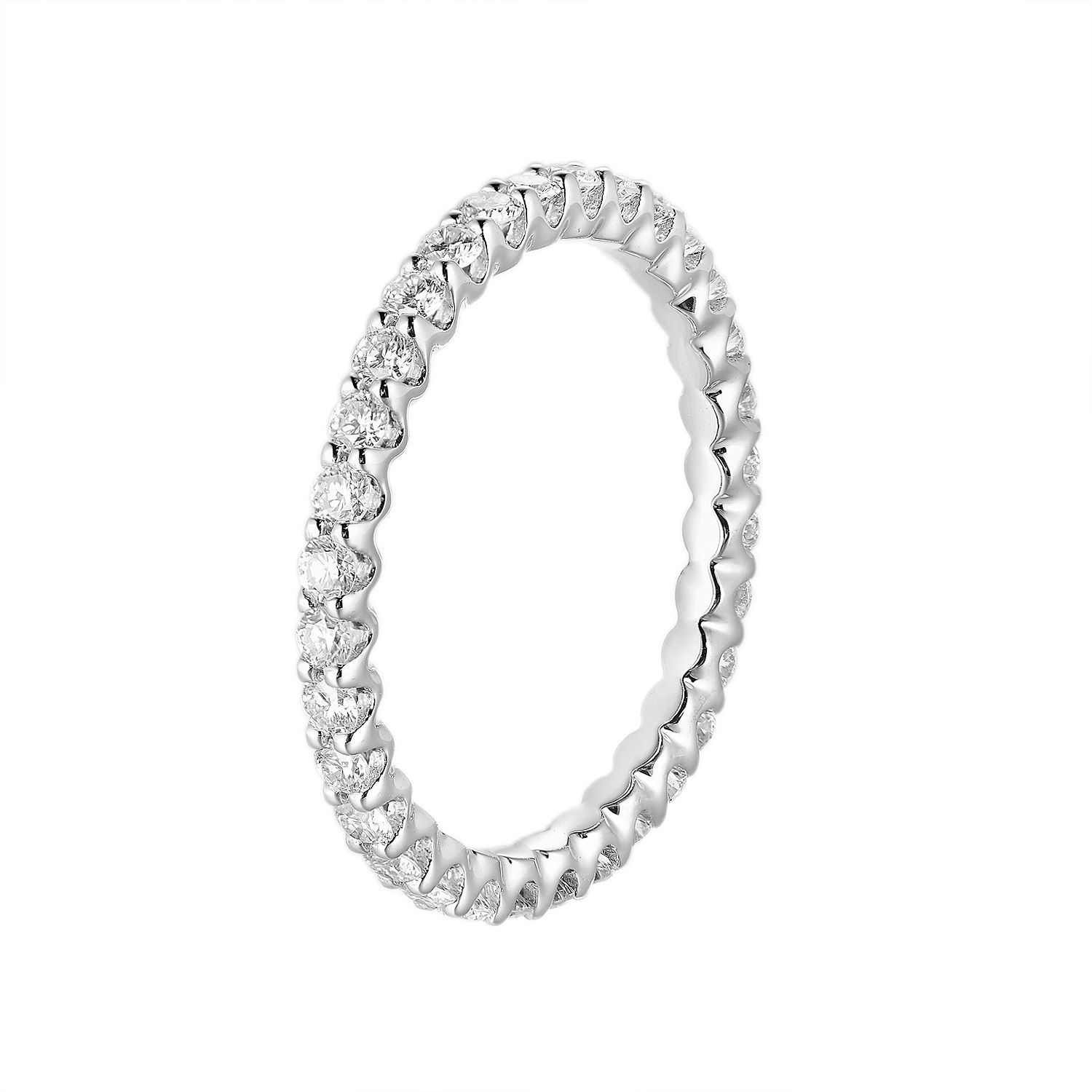 14K White/Yellow Gold Lab Grown Diamond Eternity Band MZ2020-6.5#, Colour: 14KW-2.47g-0.839ct-LG