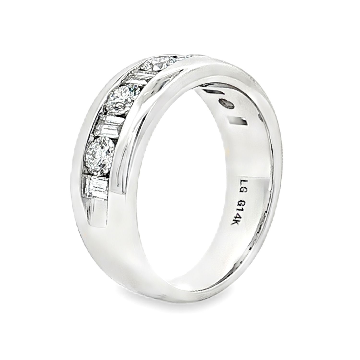 14K White Gold Lab Grown Diamond Wide Band MZ72960