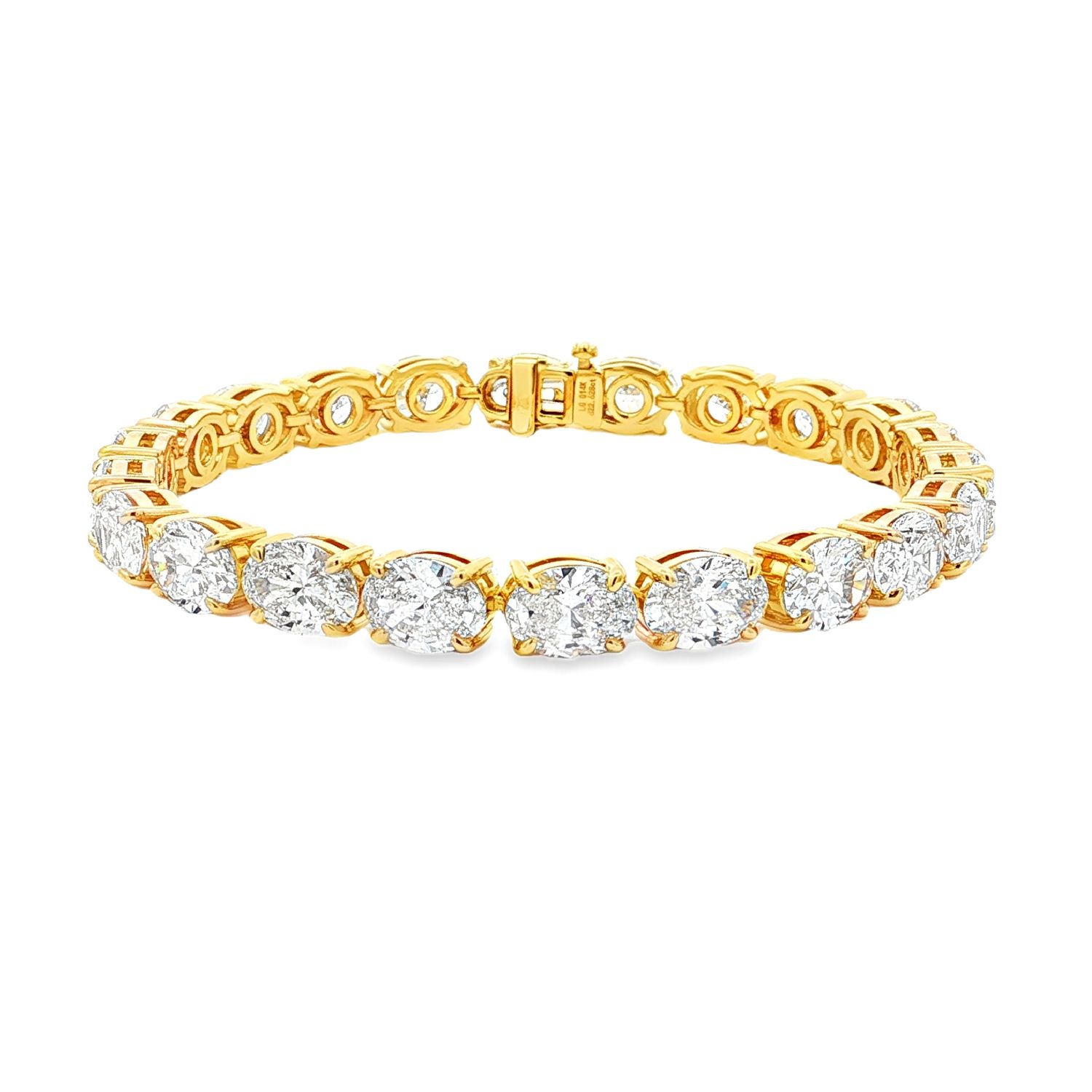 14K Yellow Gold Lab Grown Oval Diamond Bracelet MZ30562