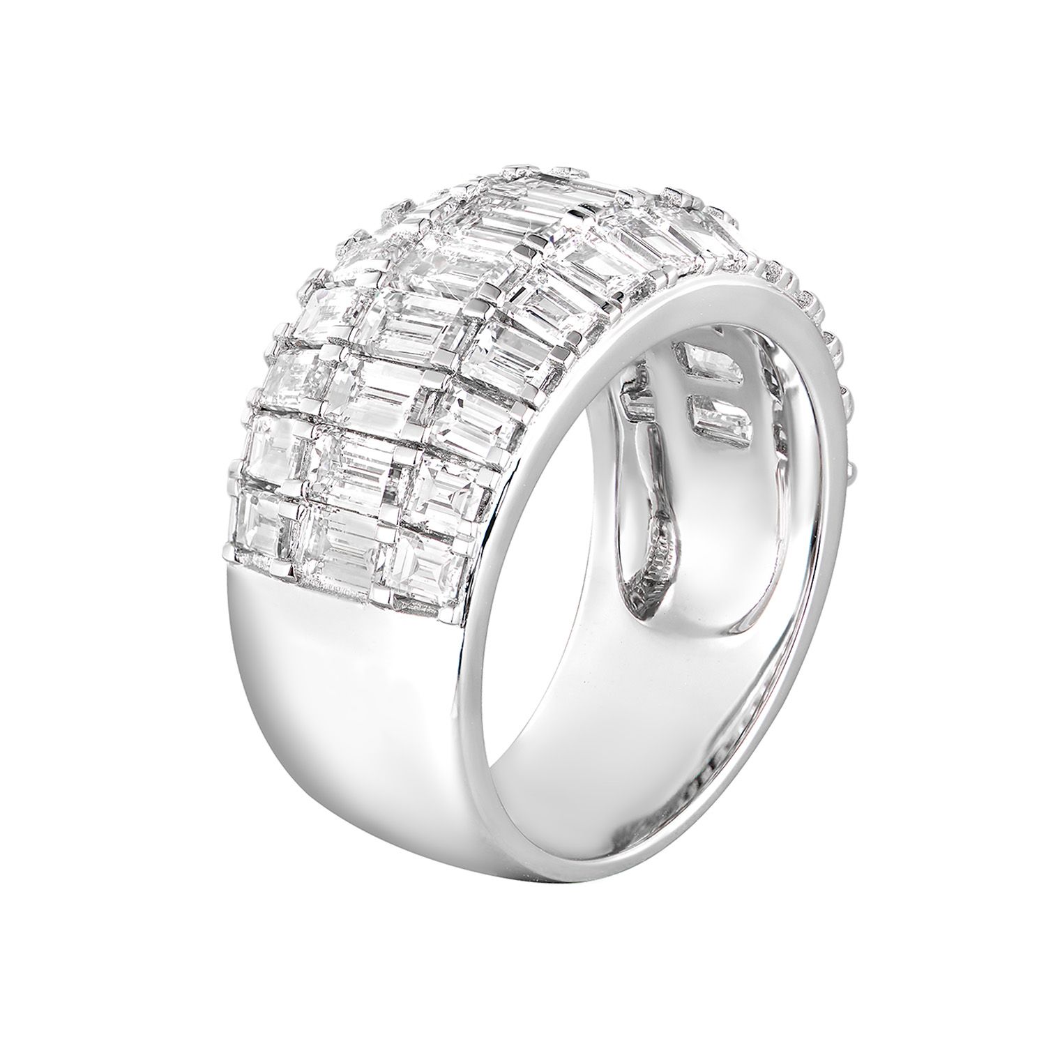 14K White Gold Lab Grown Diamond Wide Band MZ8049
