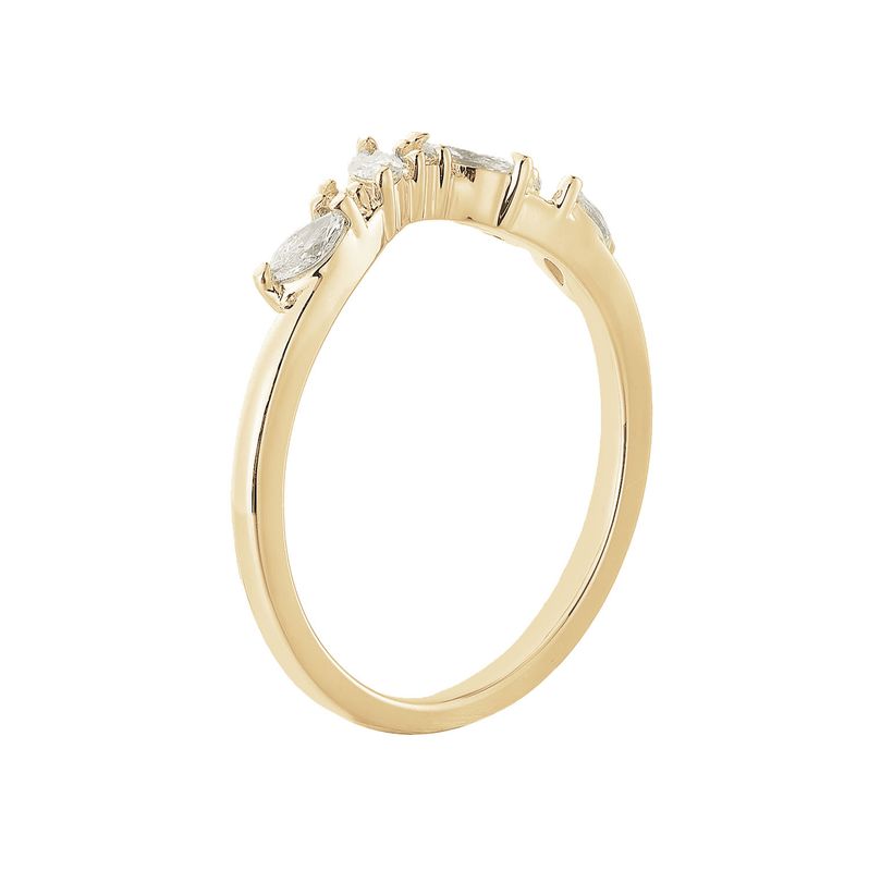 14k Yellow Gold Marquise Natural Diamond Curved Band MZ8125