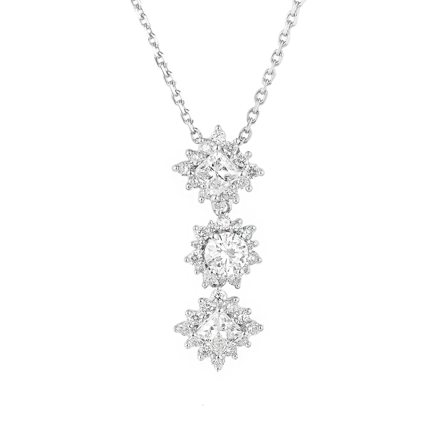 14K White Gold Lab Grown Diamond Necklace MZ11560