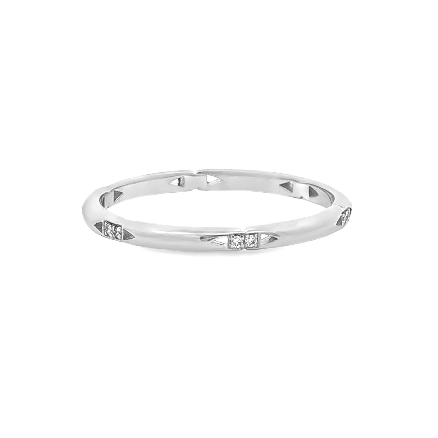 14K White/Yellow Gold Lab Grown Diamond Eternity Band MZ9330-6.5#, Colour: 14KW-1.28g-0.037ct-LG