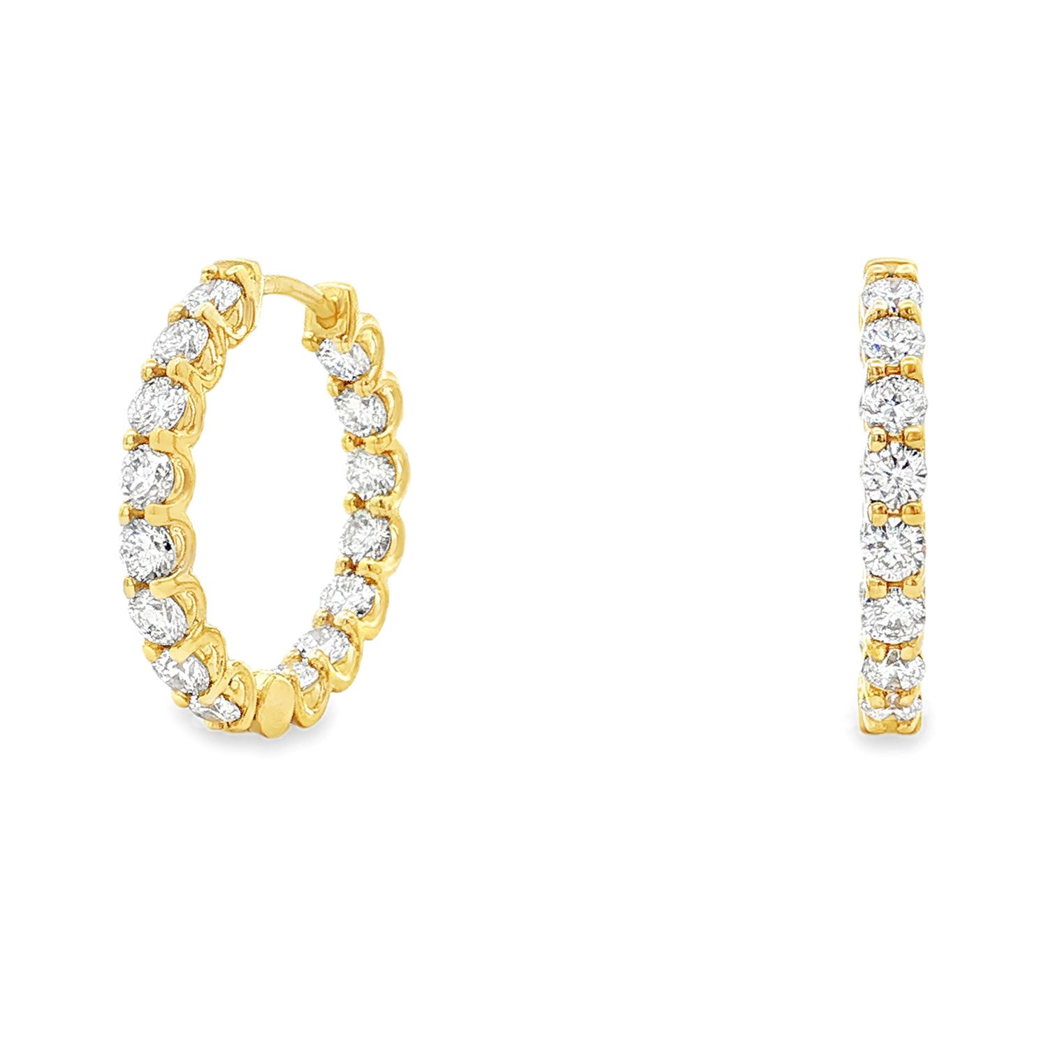 14K White/Yellow Gold Lab Grown Diamond Hoop Earrings MZ30764, Colour: 14KY-3.87g-2.011ct-LG