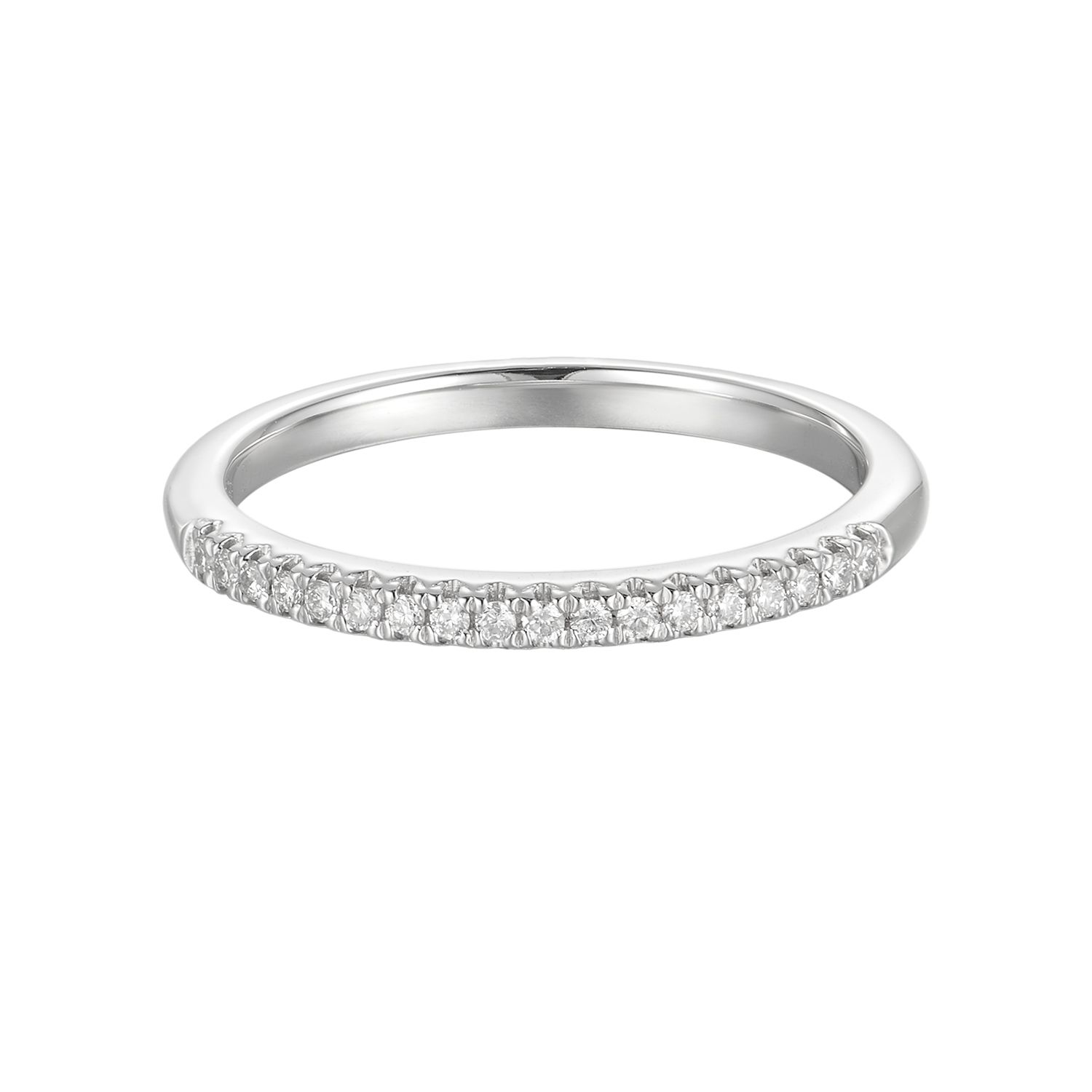 14K White/Yellow/Rose Gold Lab Grown Diamond Wedding Band MZ5532, Colour: 14KW-2.03g-0.111ct-LG