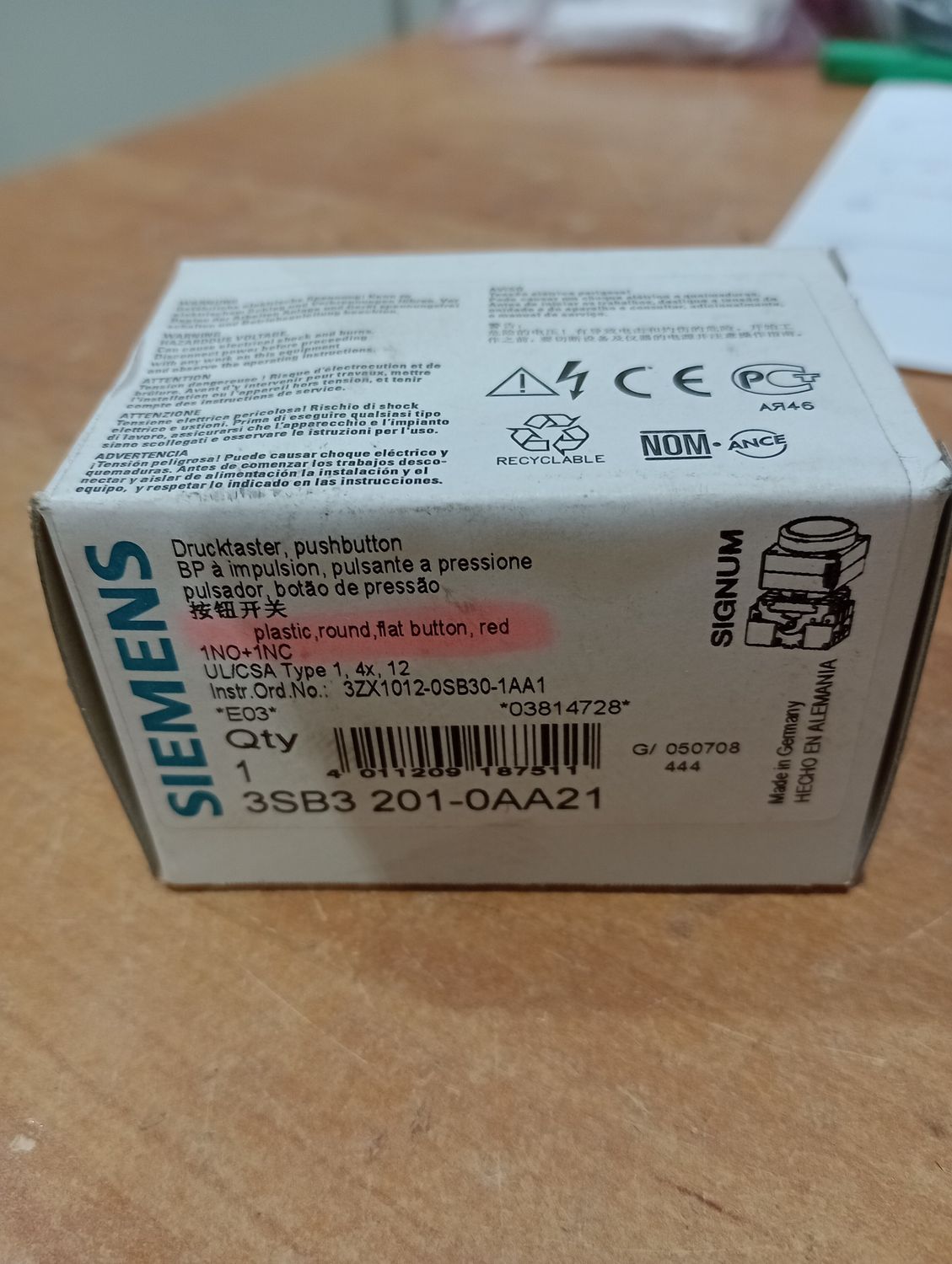 Siemens 3SB3 201-0AA21