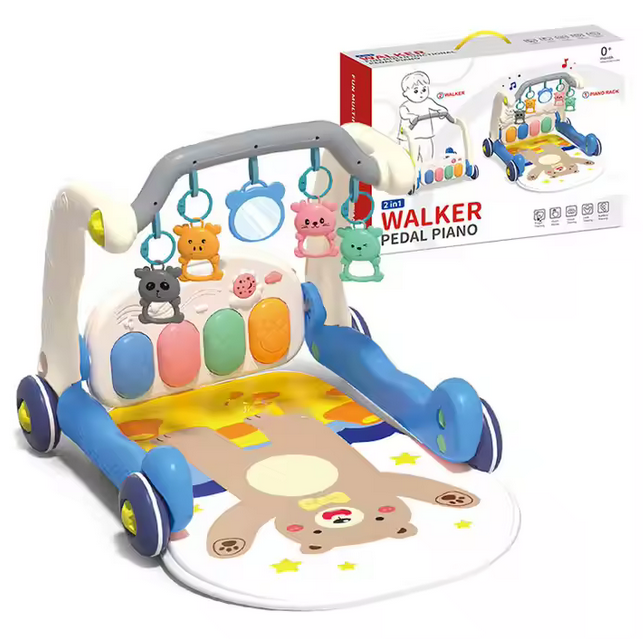 Baby Aktivitätscenter 5-in-1, Lauflernhilfe mit Spielmatte