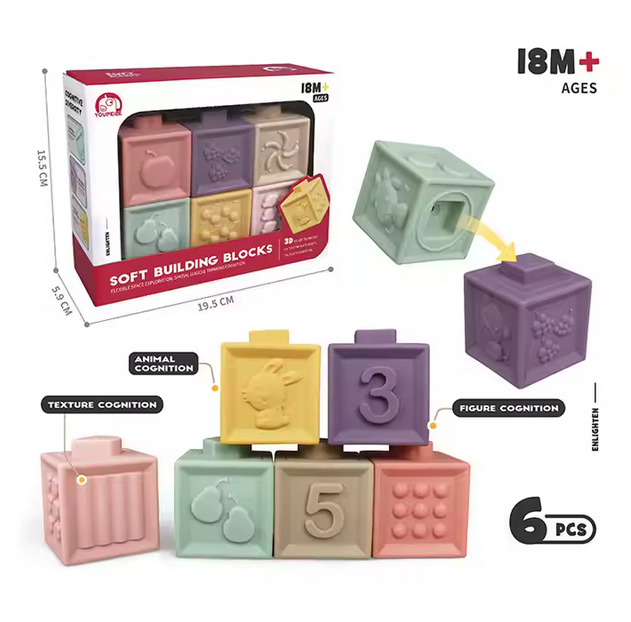 Soft Bausteine für Babys (6er Pack)