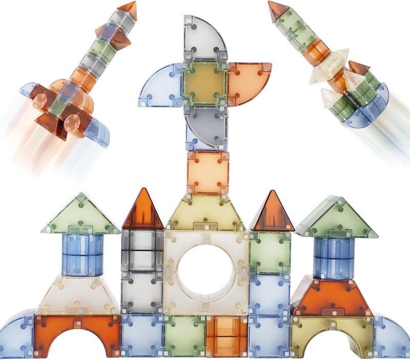 MagBuild Magnetische Bausteine für Kinder ab 3 Jahren, 65 Teile, Konstruktionsspielzeug