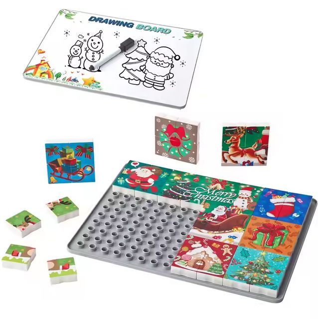 ​Weihnachtspuzzle Baustein |Kinderspielzeug