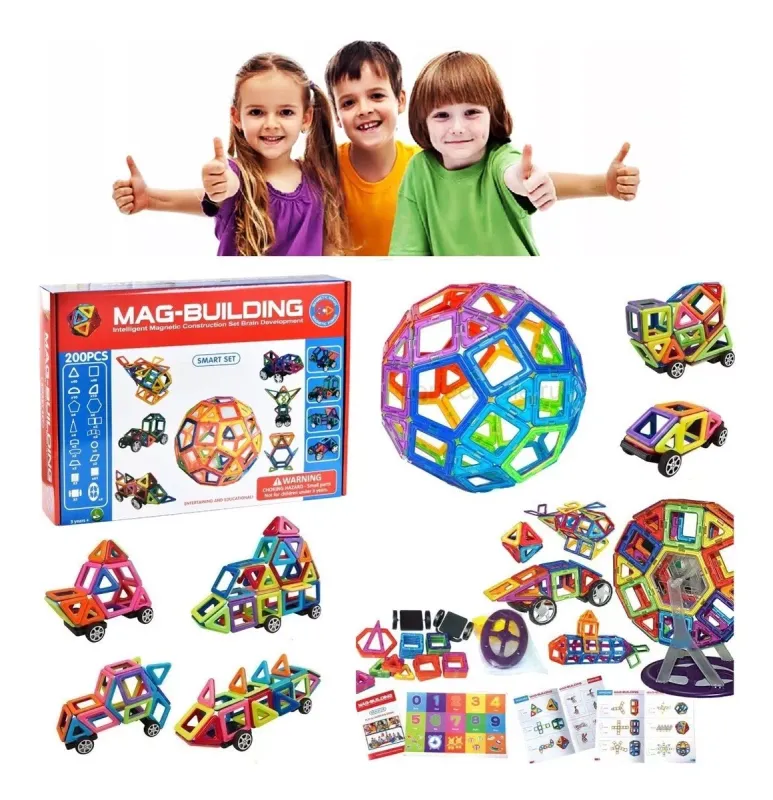 MagBuilding Magnetische Bausteine-Set, 200teilig