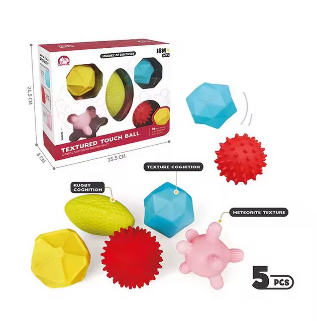 Babyspielzeug, 5-teiliges Set, Silikon-Greifbäll
