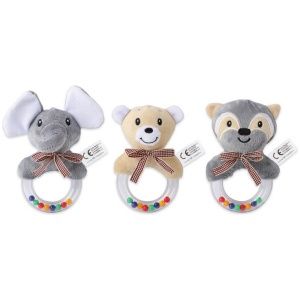 3er Set -Baby Rassel, Plüschtier-Greiflinge