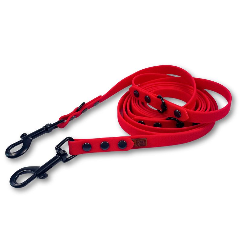 Smycz przepinana dla małego lub średniego psa - Czerwony