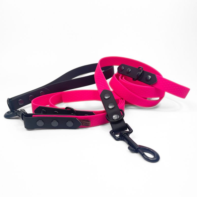 Smycz przepinana dla małego lub średniego psa - Różowy