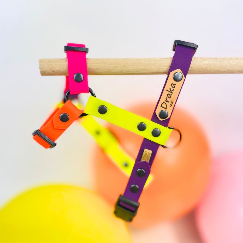 Szelki guard dla małego lub średniego psa - Neonowe