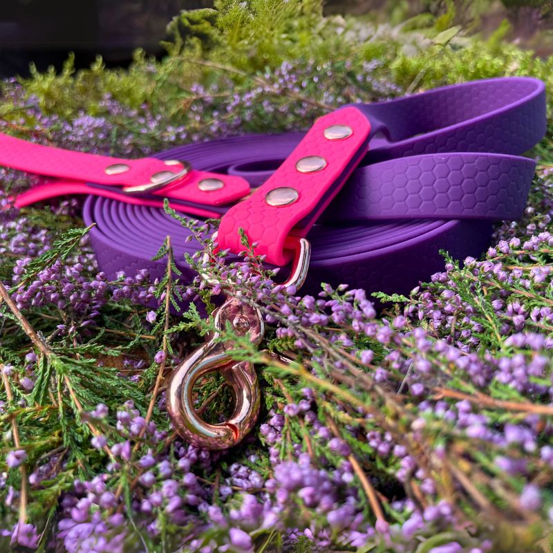 Smycz miejska dla małego lub średniego psa - Fioletowy