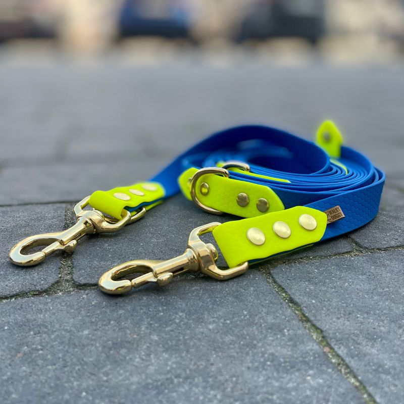 Smycz przepinana dla większego psa - Szafirowy