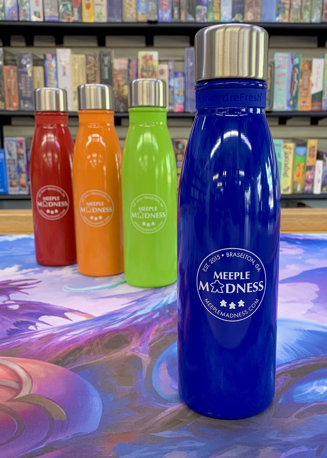 Meeple Madness Stainless Steel Bottle (18 oz) - 