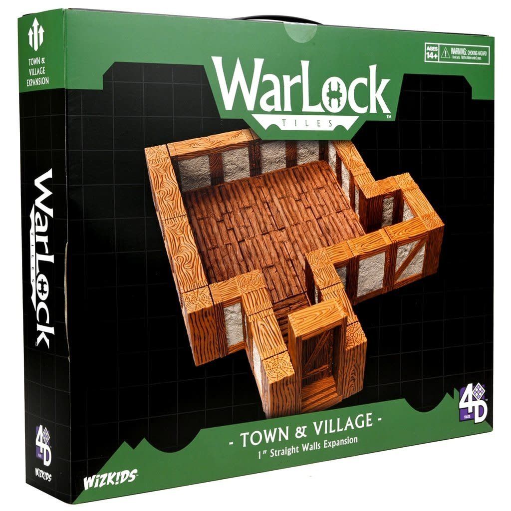 WarLock Tiles: Town & Village 1'' Straight Walls Expansion (Half Wall)