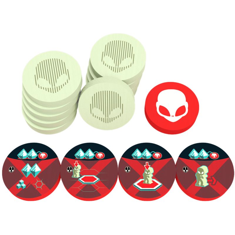 On Mars: Alien Invasion Wooden Alien Token