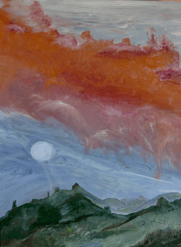 PIUMA | Trading-Card-Sized Moonlight Oil Painting by Lisa Stalvey | Minicuration