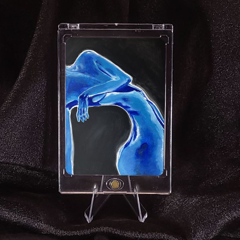 Girl in Blue | Trading-Card-Sized Art Print by Ashley Lazarz | Minicuration