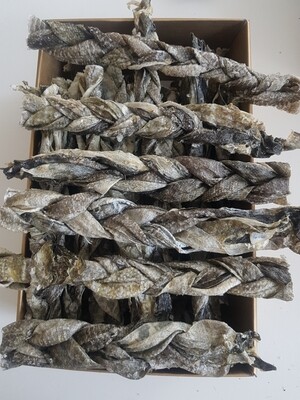 NEW! Dried Braided/Twisted Fish Skin Chew Large