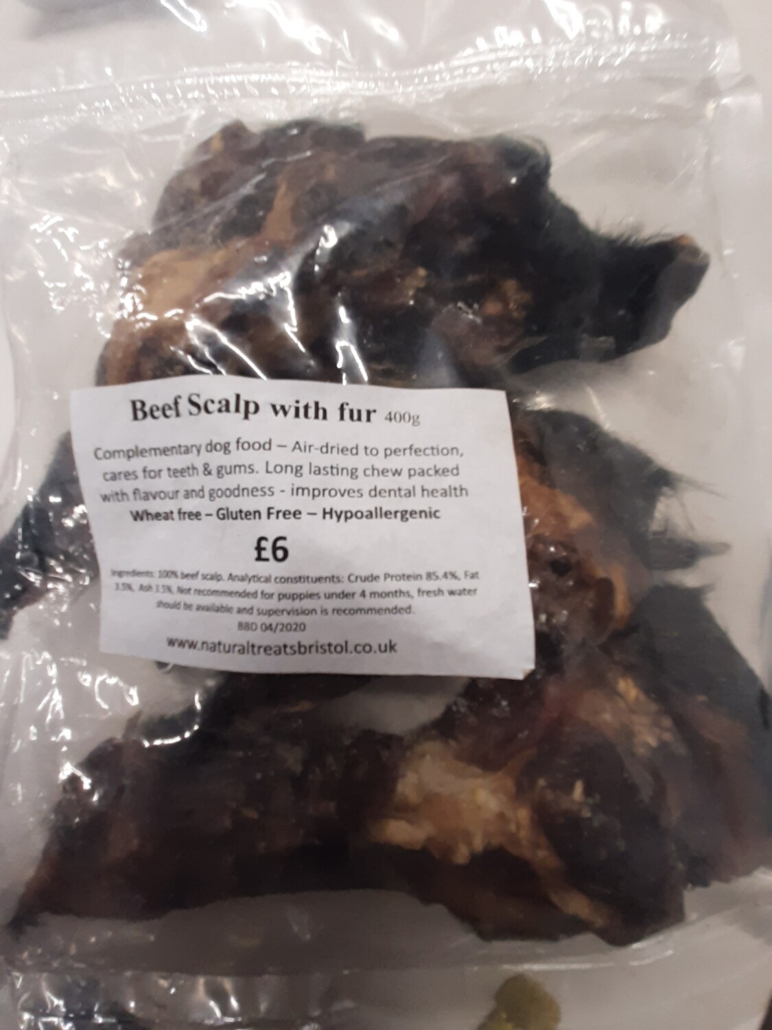 beef scalp dog chews
