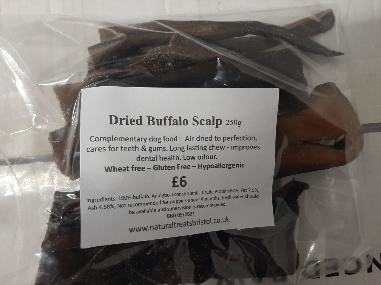 Dried Buffalo Scalp 250g Dried Buffalo Scalp 250g