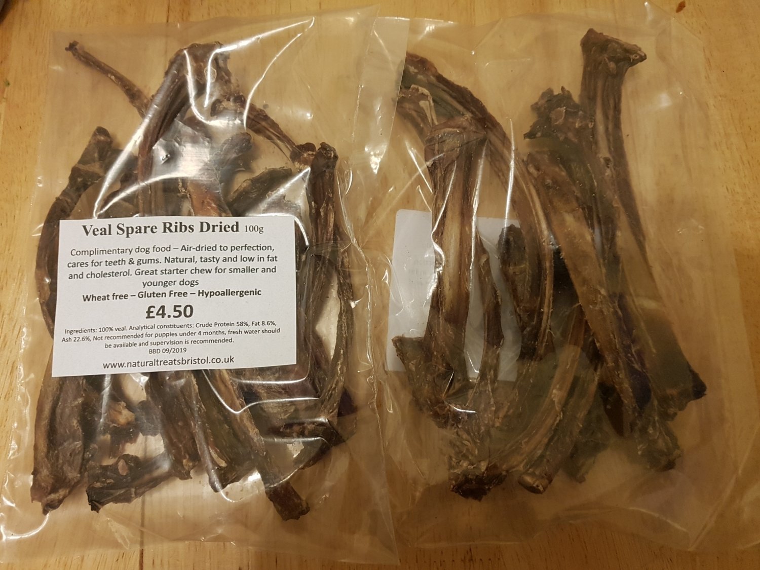 Veal Spare Ribs Dried 100g Veal Spare Ribs Dried 100g