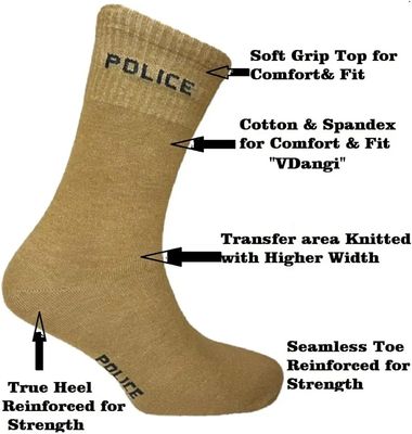 3pc Pack Khakhi police Cotton Towel Socks
