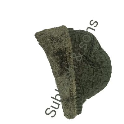 Warm Inner Furrline Olive Green Cap