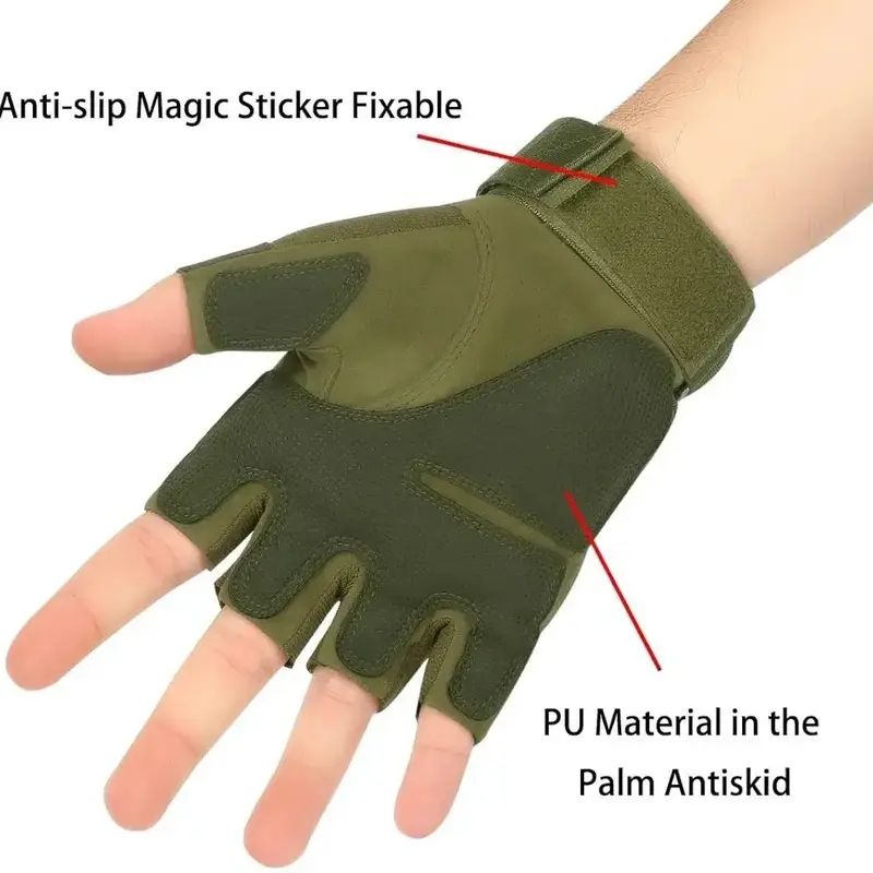 Half Probiker Gloves Military green