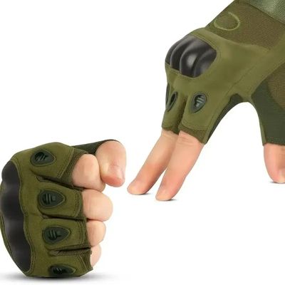 Half Probiker Gloves Military green