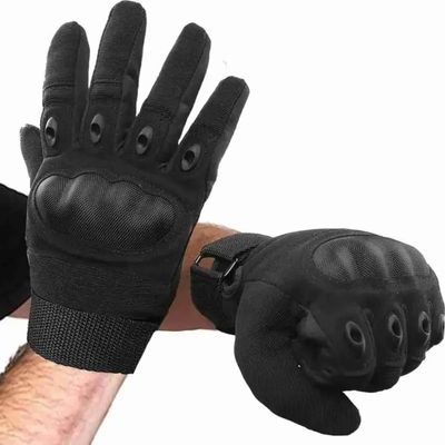 Black Military Probiker Gloves