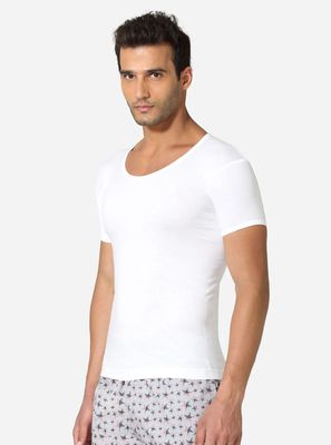 2 pc pack Amul Comfy White Vest Half Sleeves