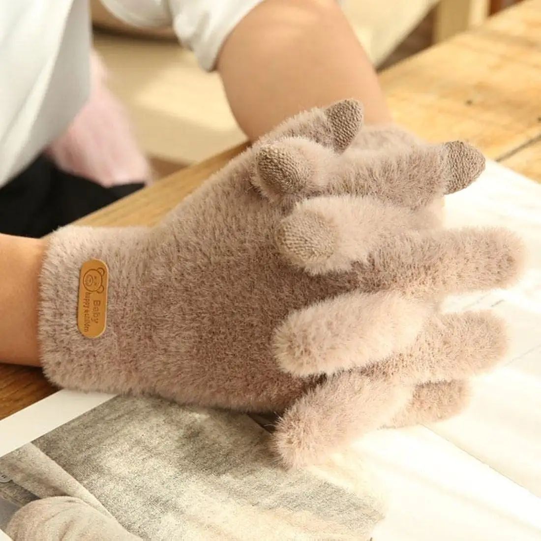 Women Winter Rabit Furr Gloves