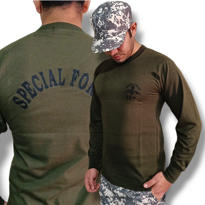 Special Forces Olive Green Round Neck Full Sleeves T shirt