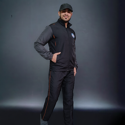 S&amp;S &quot;Siachen Warrior&#39;s&quot; Dobby Black/Orange Tracksuits