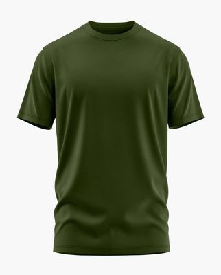 Pure Green Round Neck Half Sleeve cotton T shirt