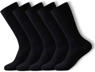 5pcs Pack Black Uniform Socks