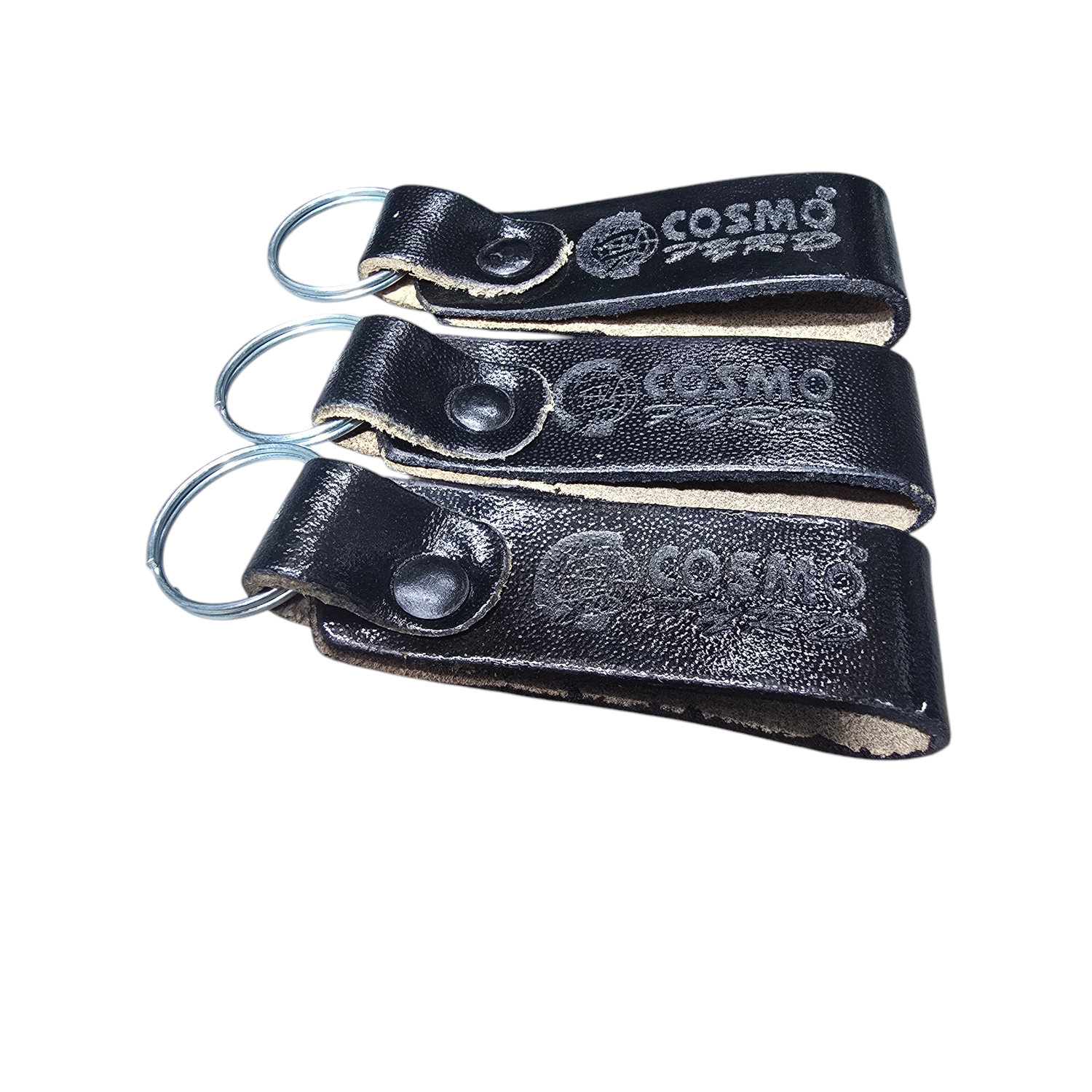 3pcs Pure Leather Cosmo Keyrings