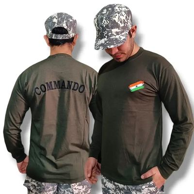 Flag commando Cotton Full sleeves T shirt